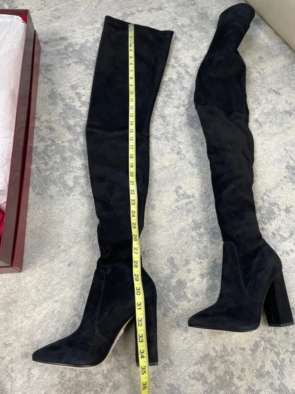 NIB Tamara Mellon Helmut Over The Knee Stretch Suede Boots Thigh Black 37